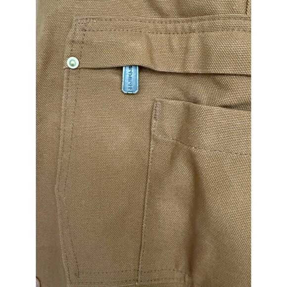 Carhartt Firm Duck Insulated Bib Overalls Loose Fit L Brown - Picture 10 of 12